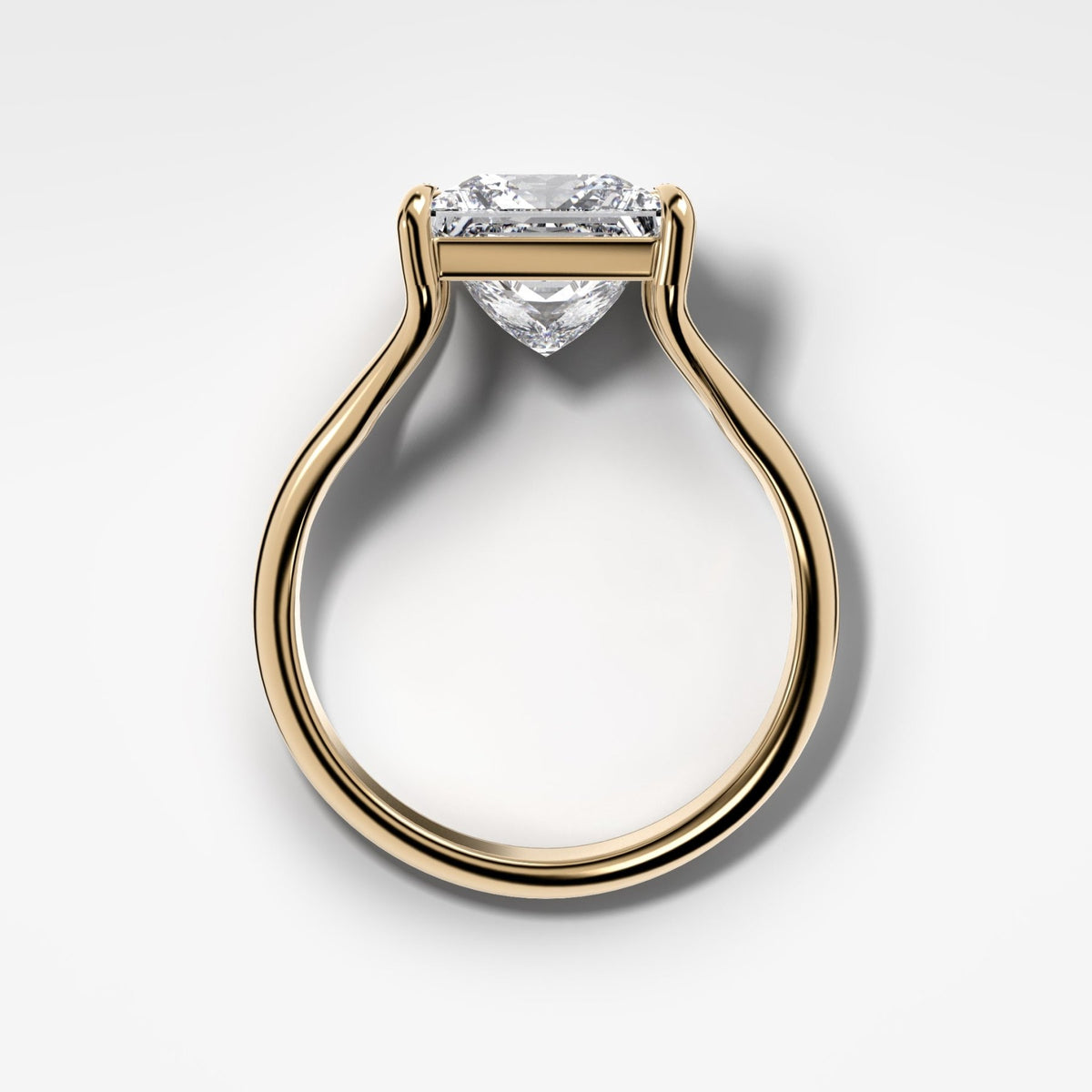 Split Shank Solitaire Engagement Ring with Princess Cut Diamond - GOODSTONE