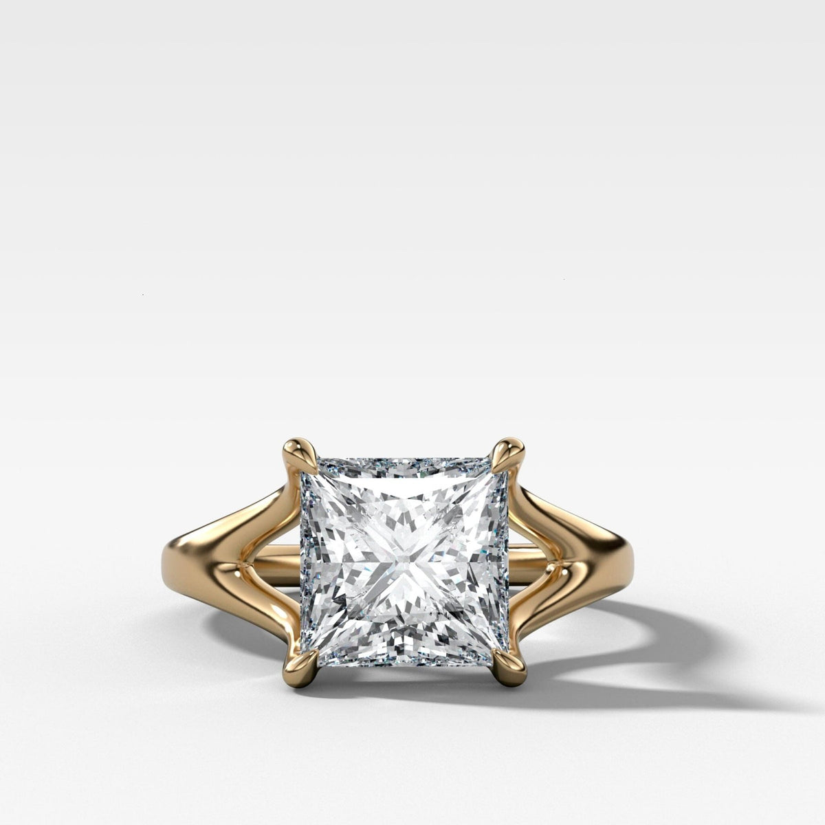 Split Shank Solitaire Engagement Ring with Princess Cut Diamond - GOODSTONE