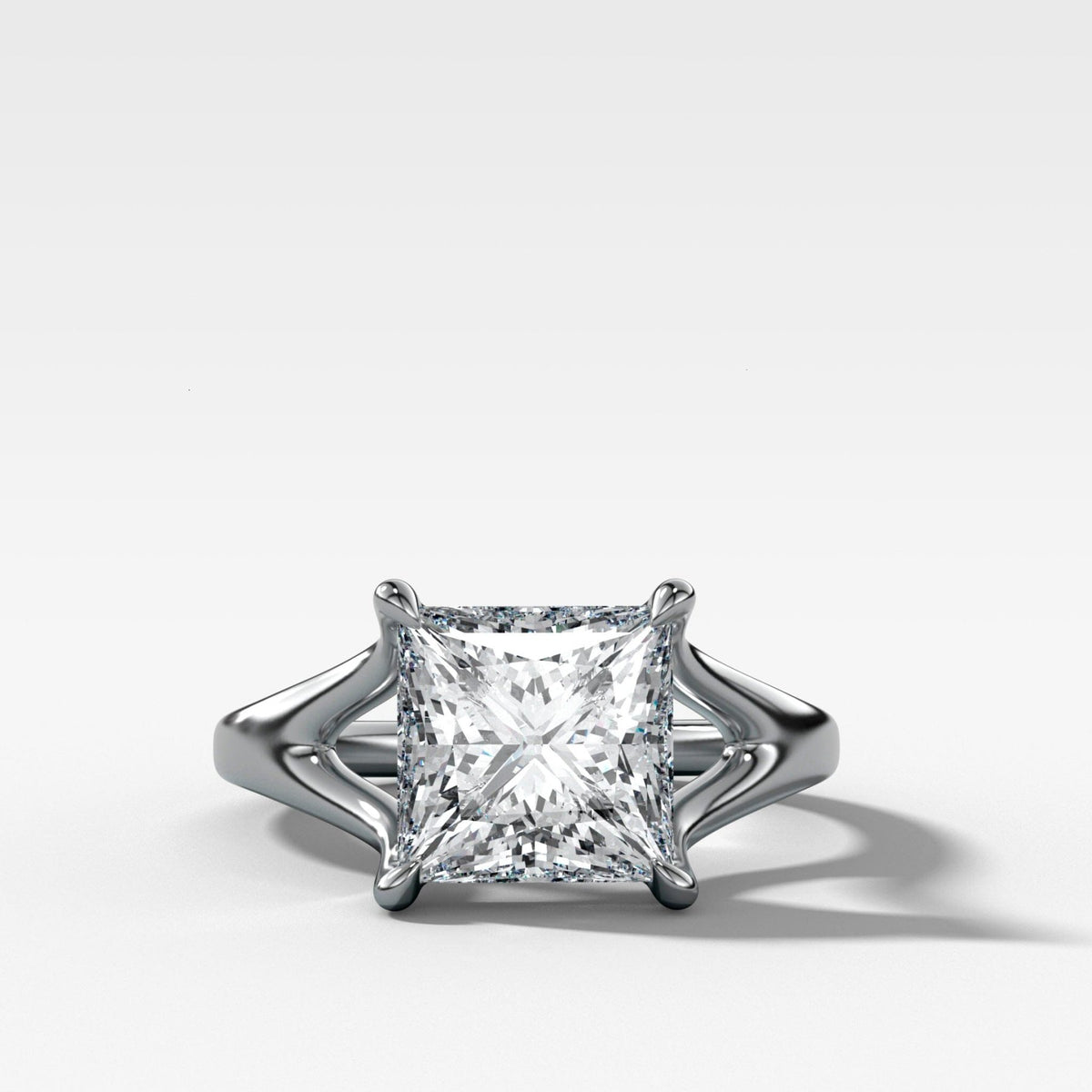 Split Shank Solitaire Engagement Ring with Princess Cut Diamond - GOODSTONE