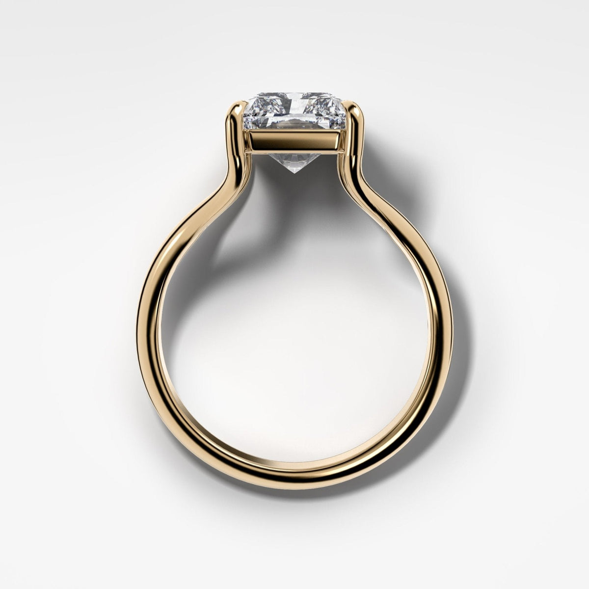 Split Shank Solitaire Engagement Ring with With 2.08ct Elongated Radiant Cut Lab Grown Diamond - GOODSTONE