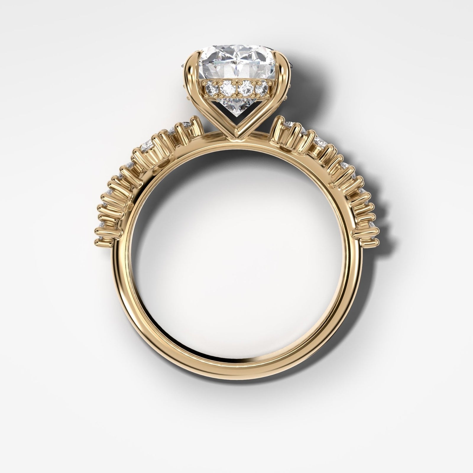 Starfire Engagement Ring with Oval Cut Diamond - GOODSTONE