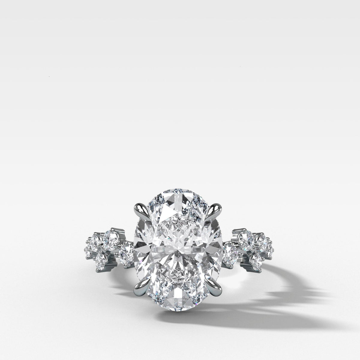Starfire Engagement Ring with Oval Cut Diamond - GOODSTONE