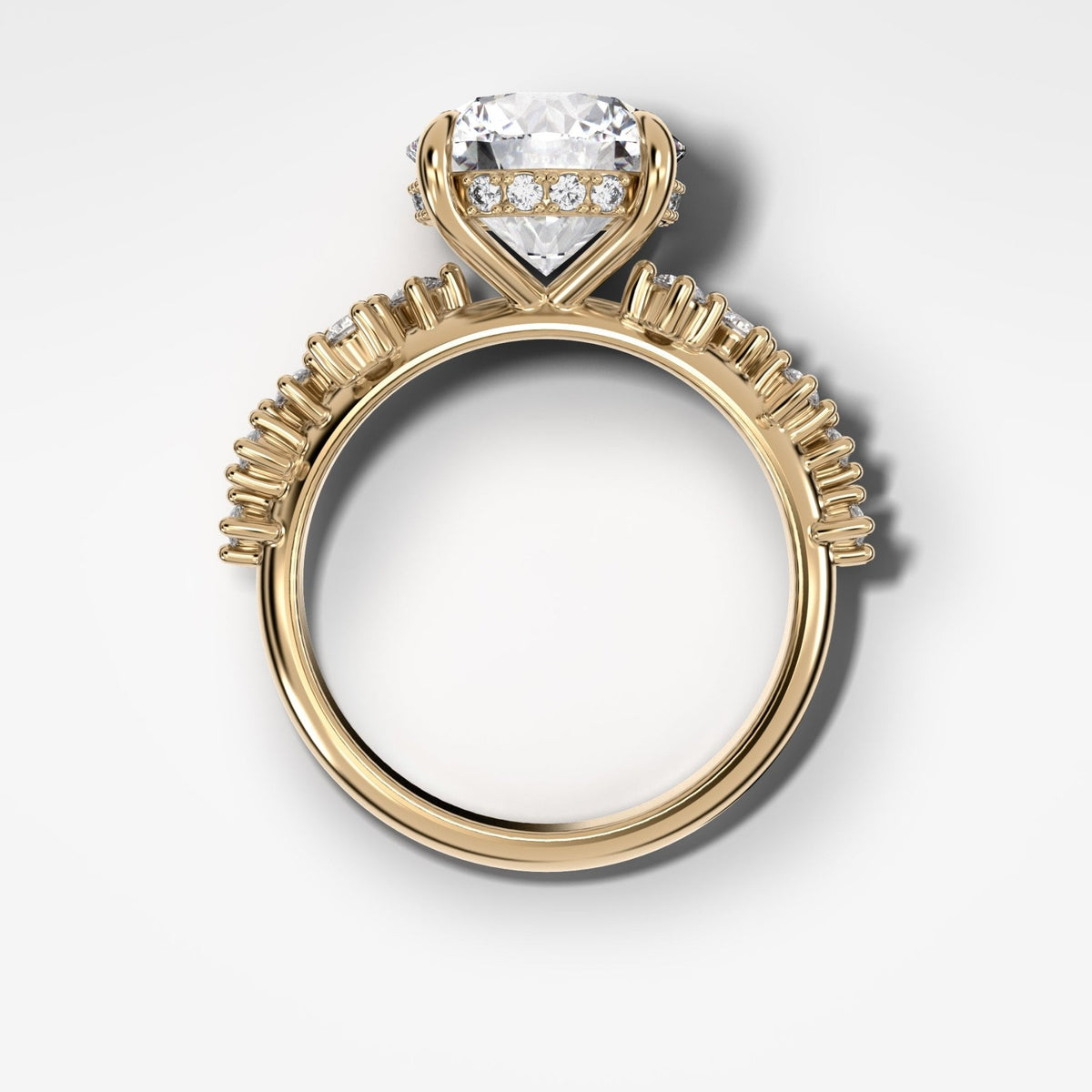 Starfire Engagement Ring with Round Cut Diamond - GOODSTONE