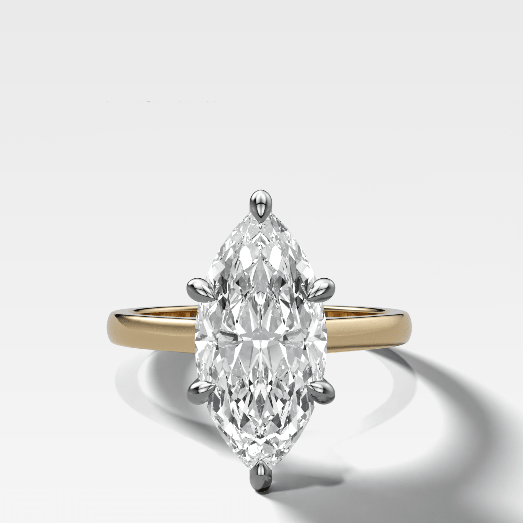 Supernova Solitaire Engagement Ring With Marquise Cut Diamond - GOODSTONE