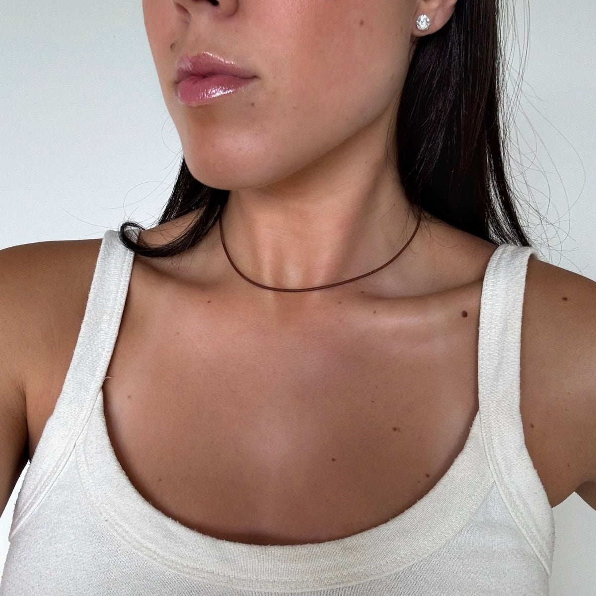 Tan Leather Cord Necklace (1.5mm) - GOODSTONE