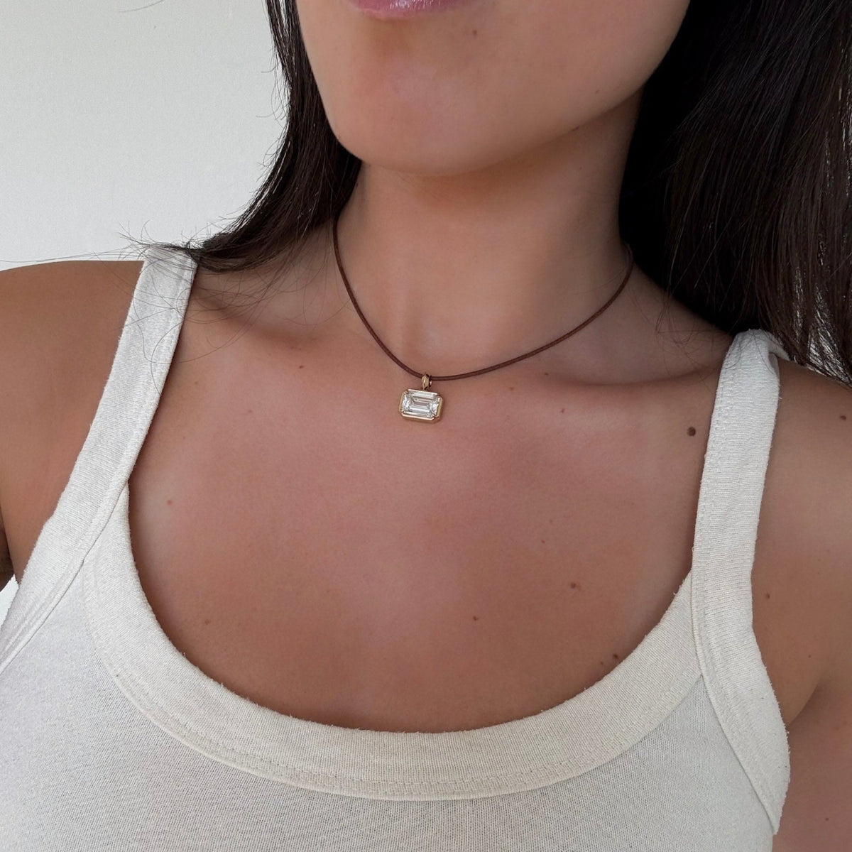 Tan Leather Cord Necklace (1.5mm) - GOODSTONE