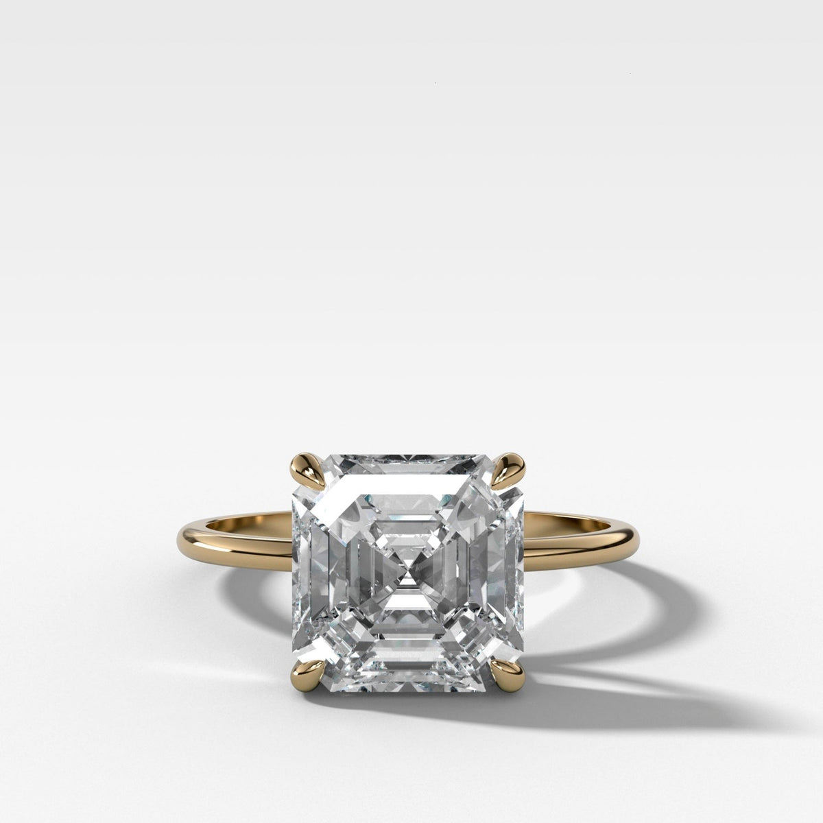 Thin + Simple Solitaire Engagement Ring With Asscher Cut Diamond - GOODSTONE