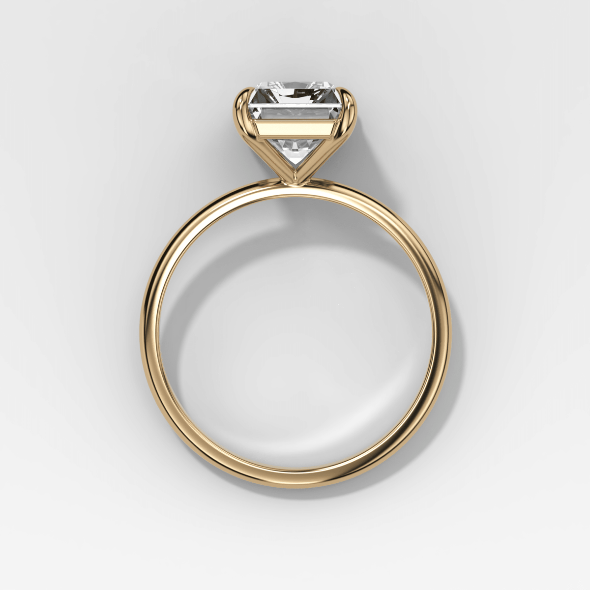Thin + Simple Solitaire Engagement Ring With Elongated Radiant Cut Diamond - GOODSTONE