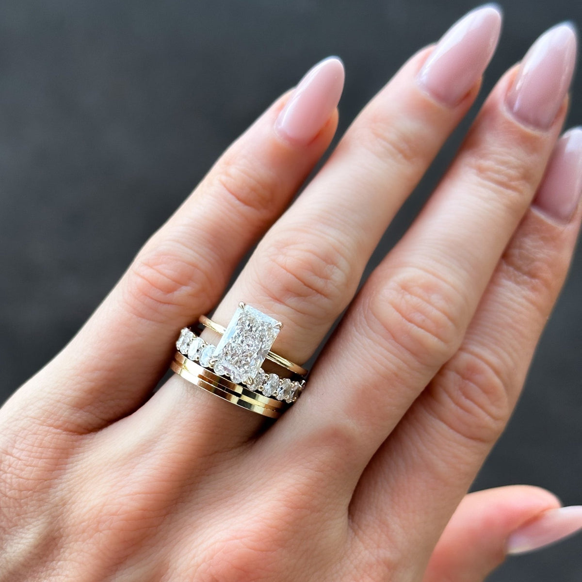 Thin + Simple Solitaire Engagement Ring With Elongated Radiant Cut Diamond - GOODSTONE