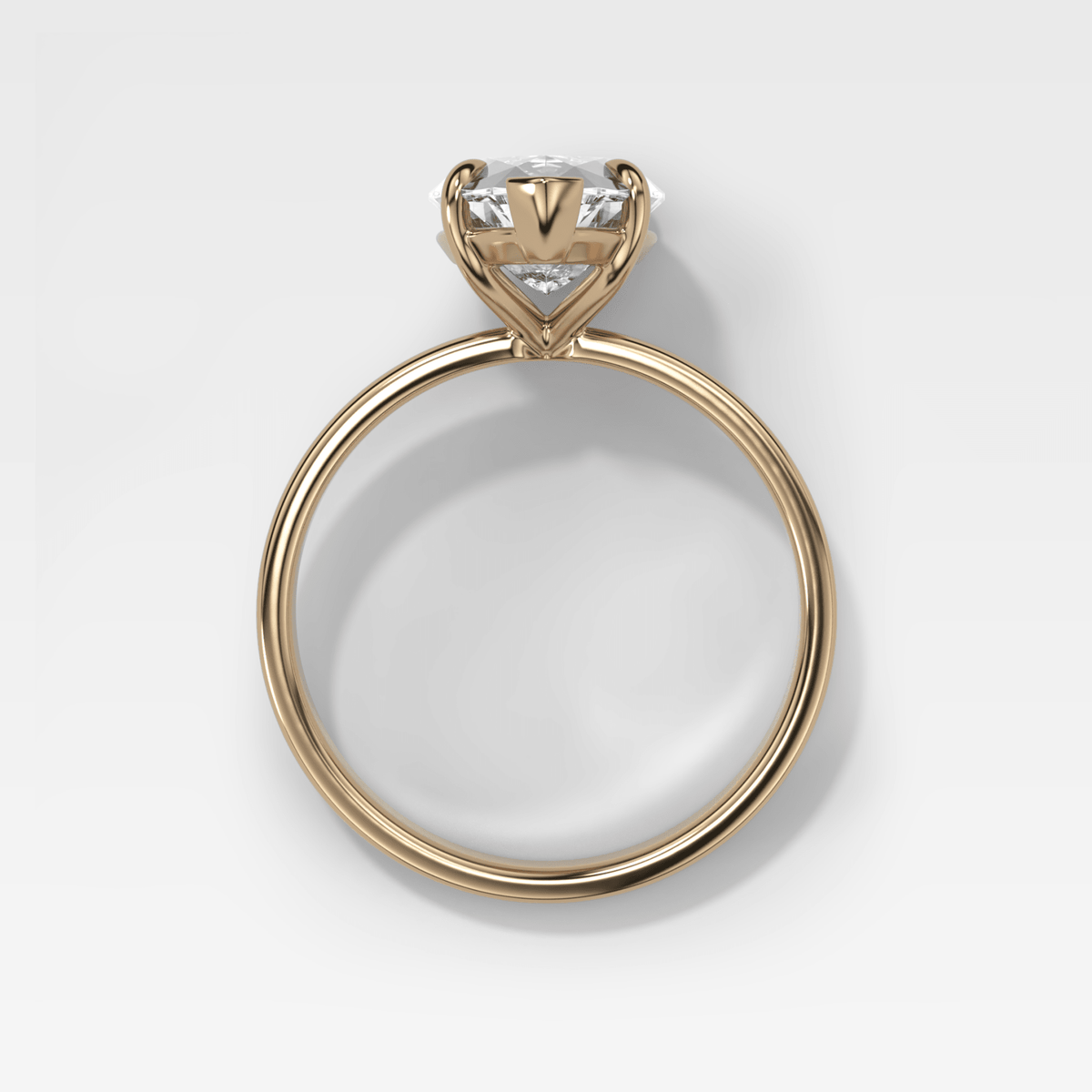 Thin + Simple Solitaire Engagement Ring With Marquise Cut Diamond - GOODSTONE