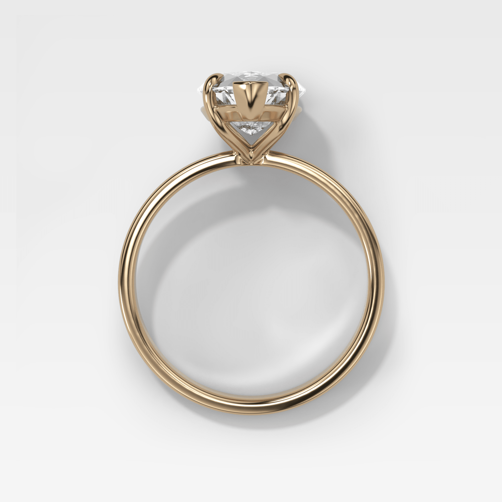 Thin + Simple Solitaire Engagement Ring With Marquise Cut Diamond - GOODSTONE