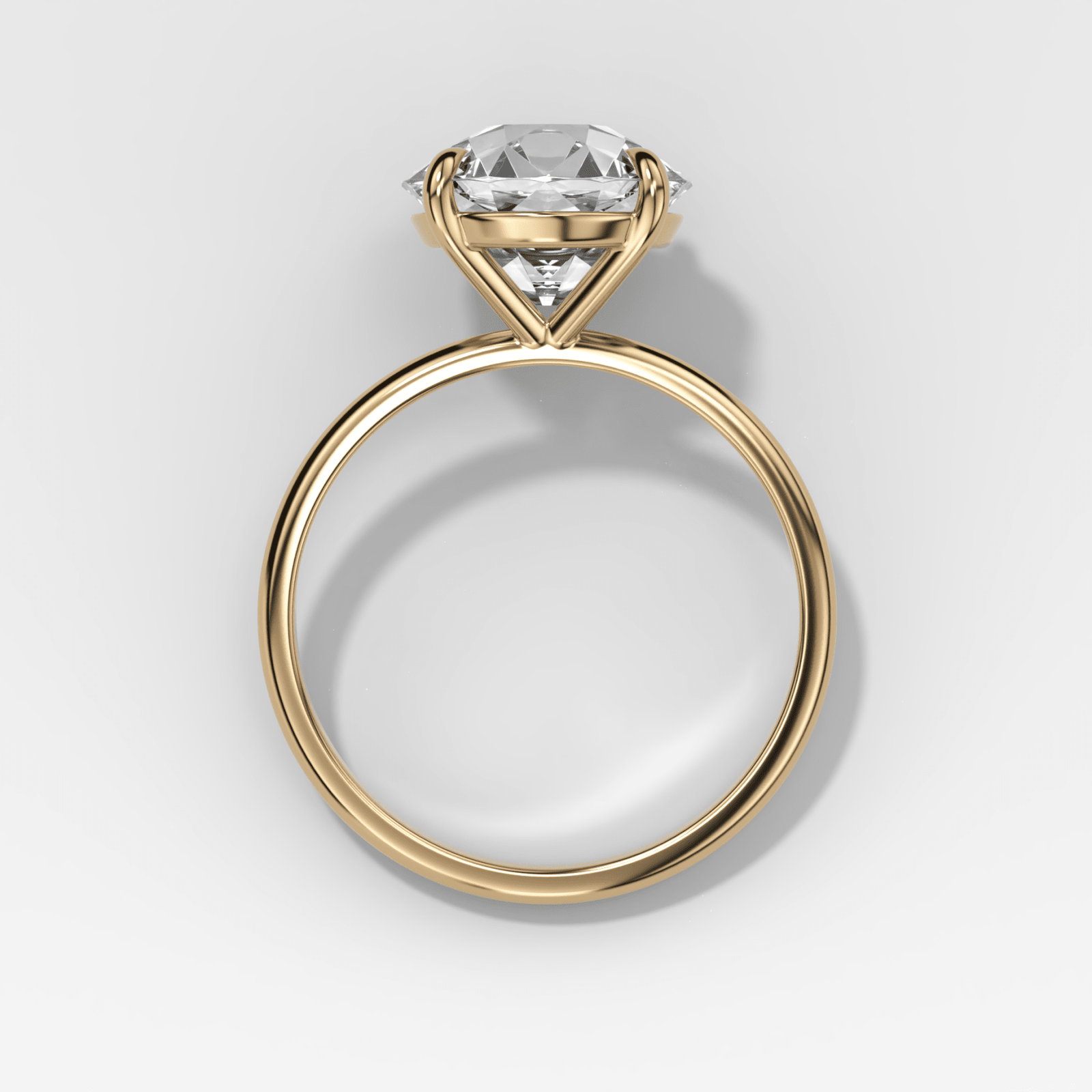 Thin + Simple Solitaire Engagement Ring With Old Euro Cut Diamond - GOODSTONE
