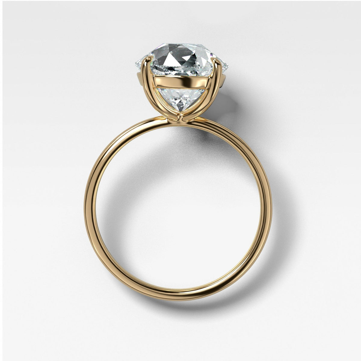 Thin + Simple Solitaire Engagement Ring With Old Euro Cut Diamond - GOODSTONE