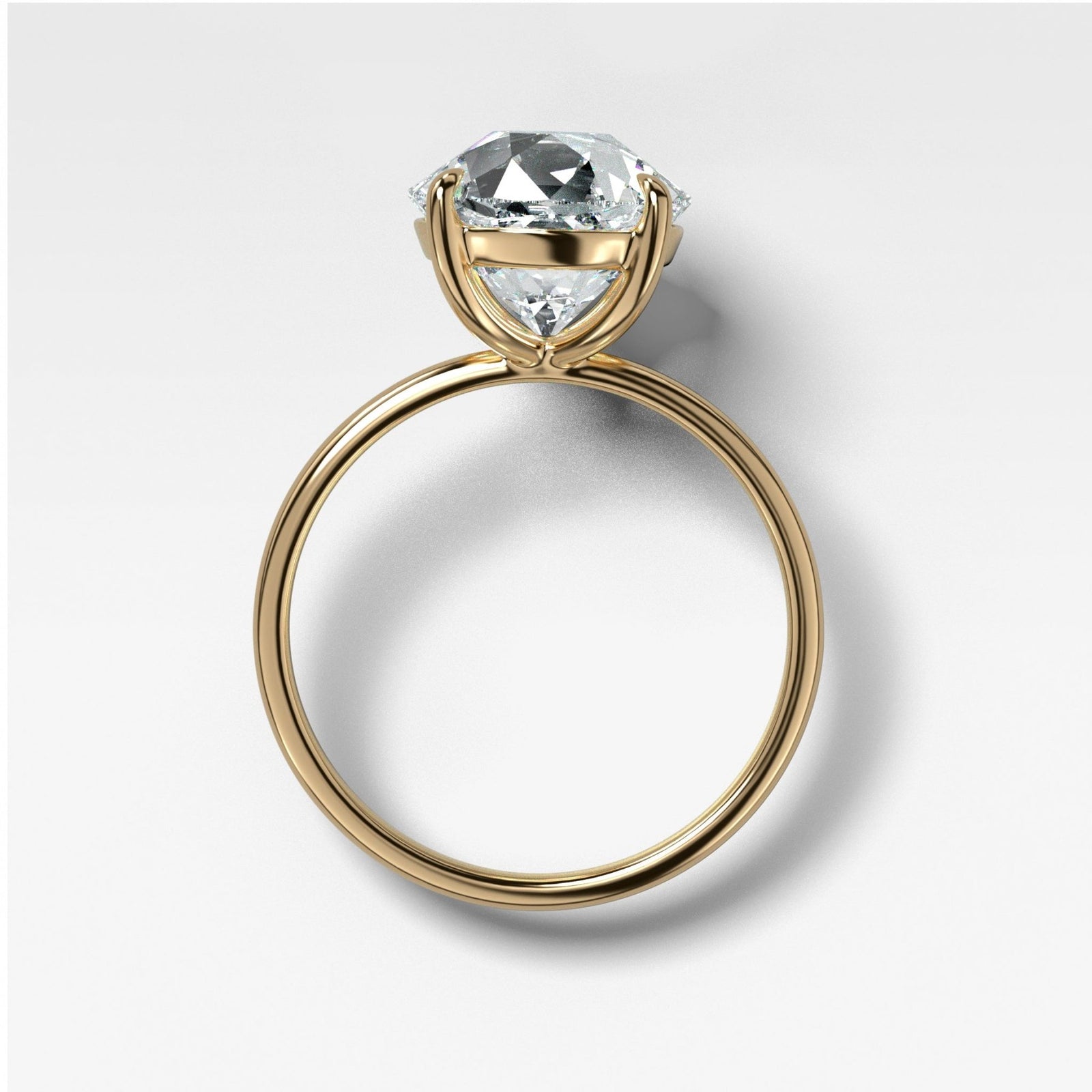 Thin + Simple Solitaire Engagement Ring With Old Euro Cut Diamond - GOODSTONE