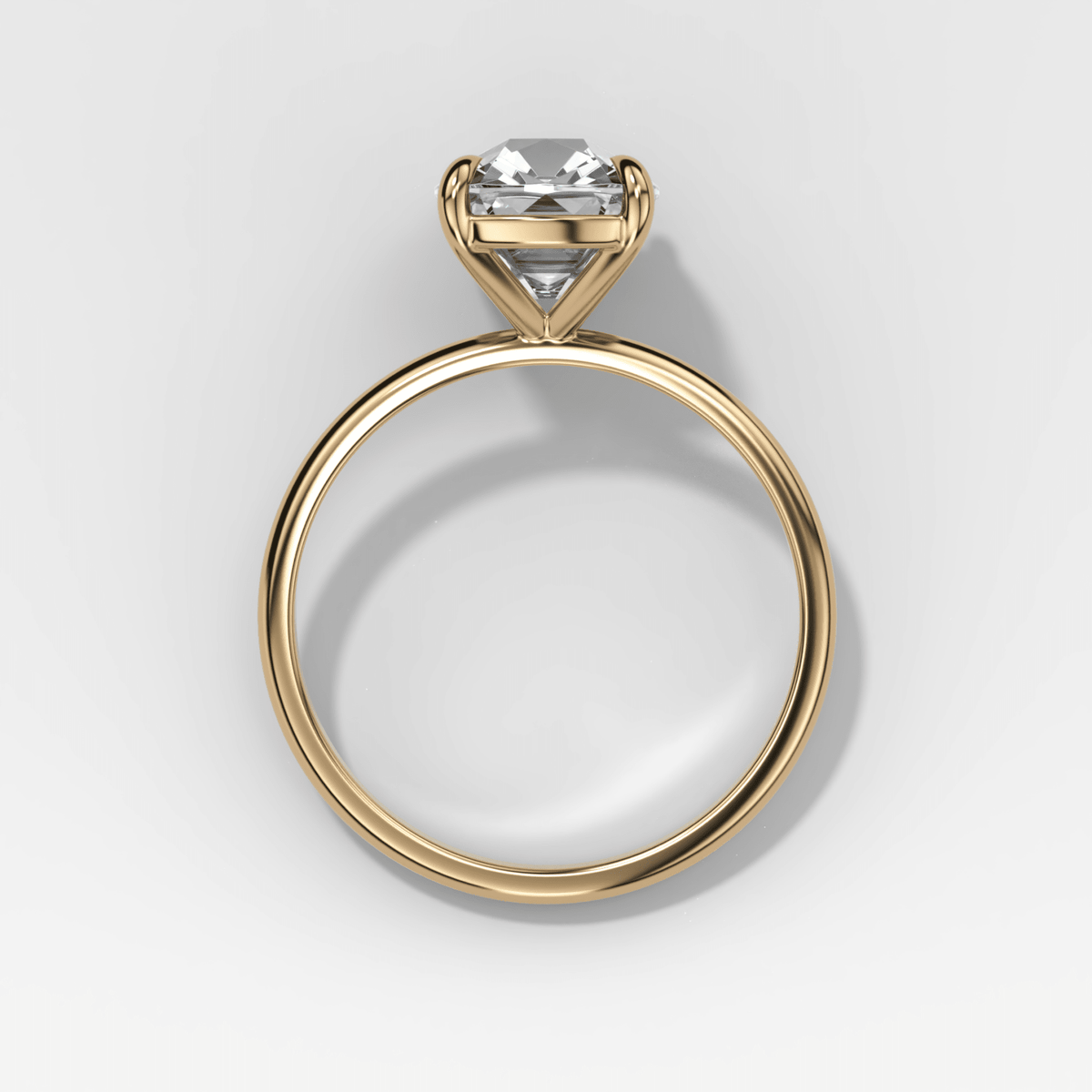 Thin + Simple Solitaire Engagement Ring With Old Mine Cut Diamond - GOODSTONE