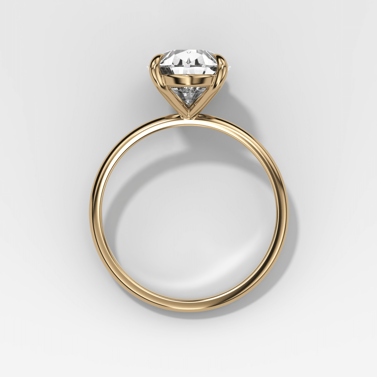 Thin + Simple Solitaire Engagement Ring With Pear Cut Diamond - GOODSTONE