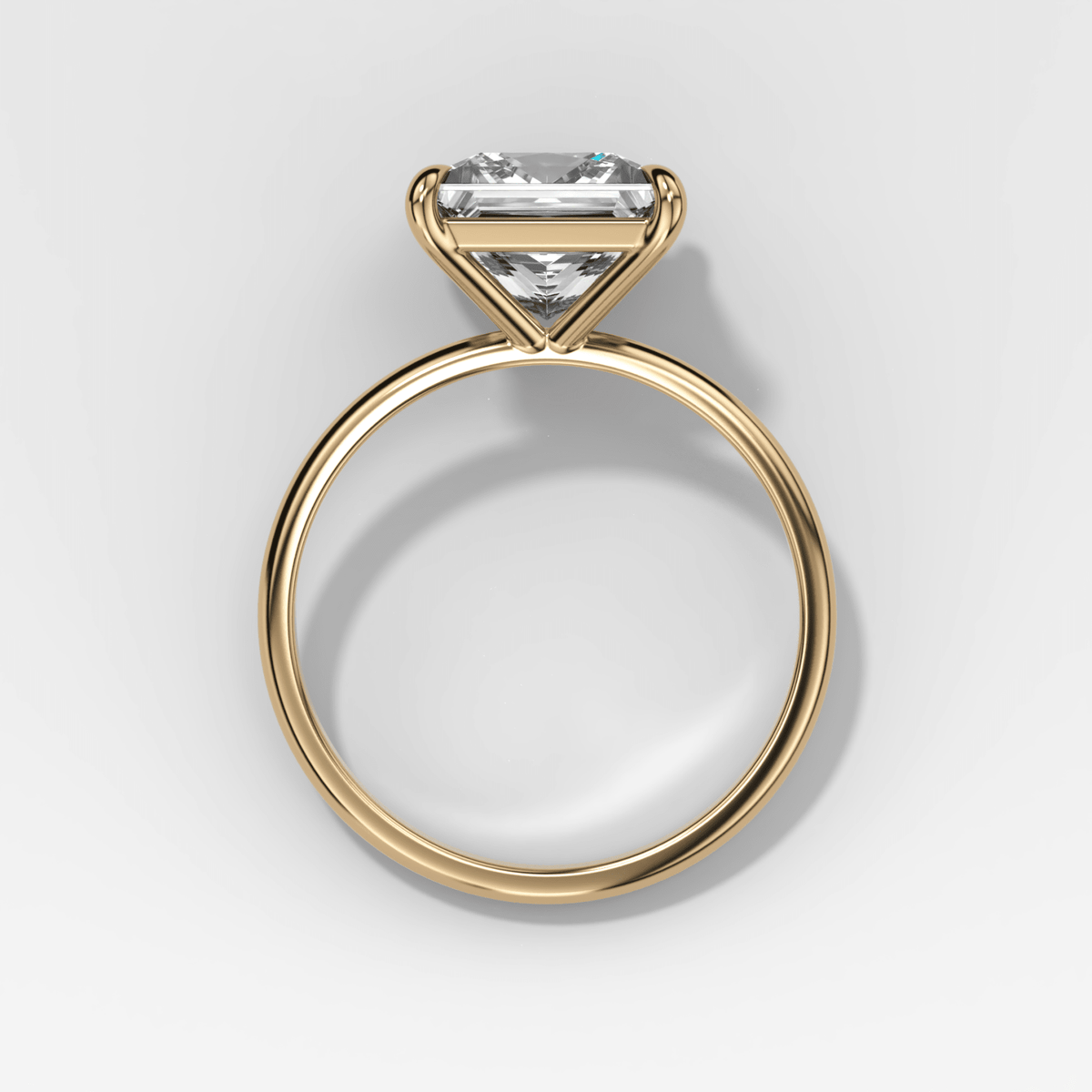 Thin + Simple Solitaire Engagement Ring With Princess Cut Diamond - GOODSTONE