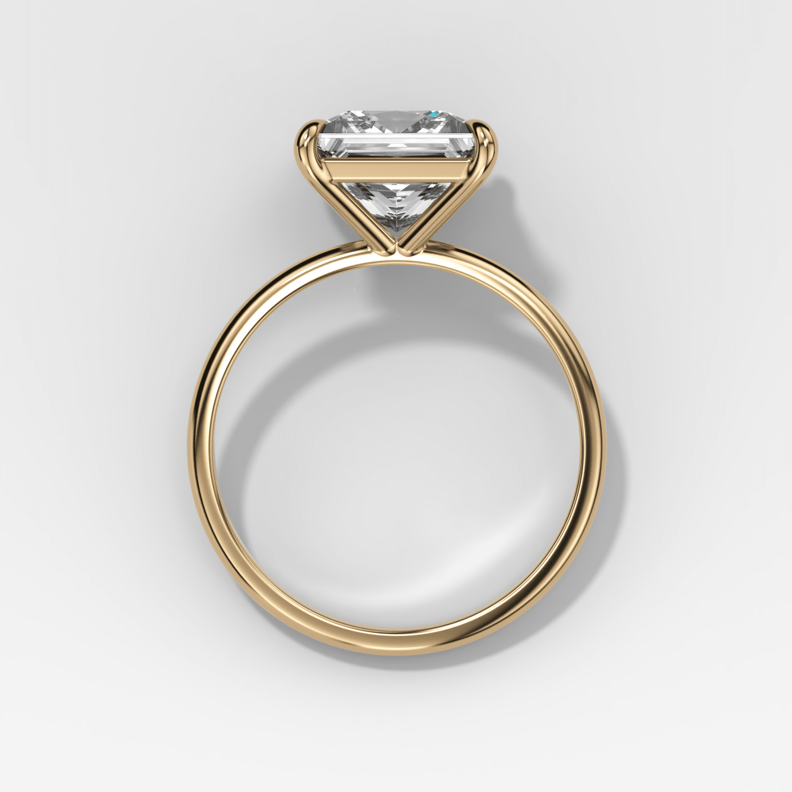Thin + Simple Solitaire Engagement Ring With Princess Cut Diamond - GOODSTONE