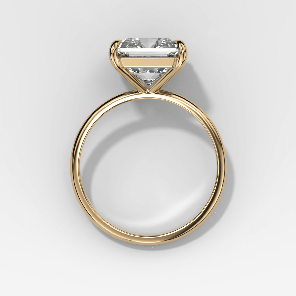 Thin + Simple Solitaire Engagement Ring With Radiant Cut Diamond - GOODSTONE
