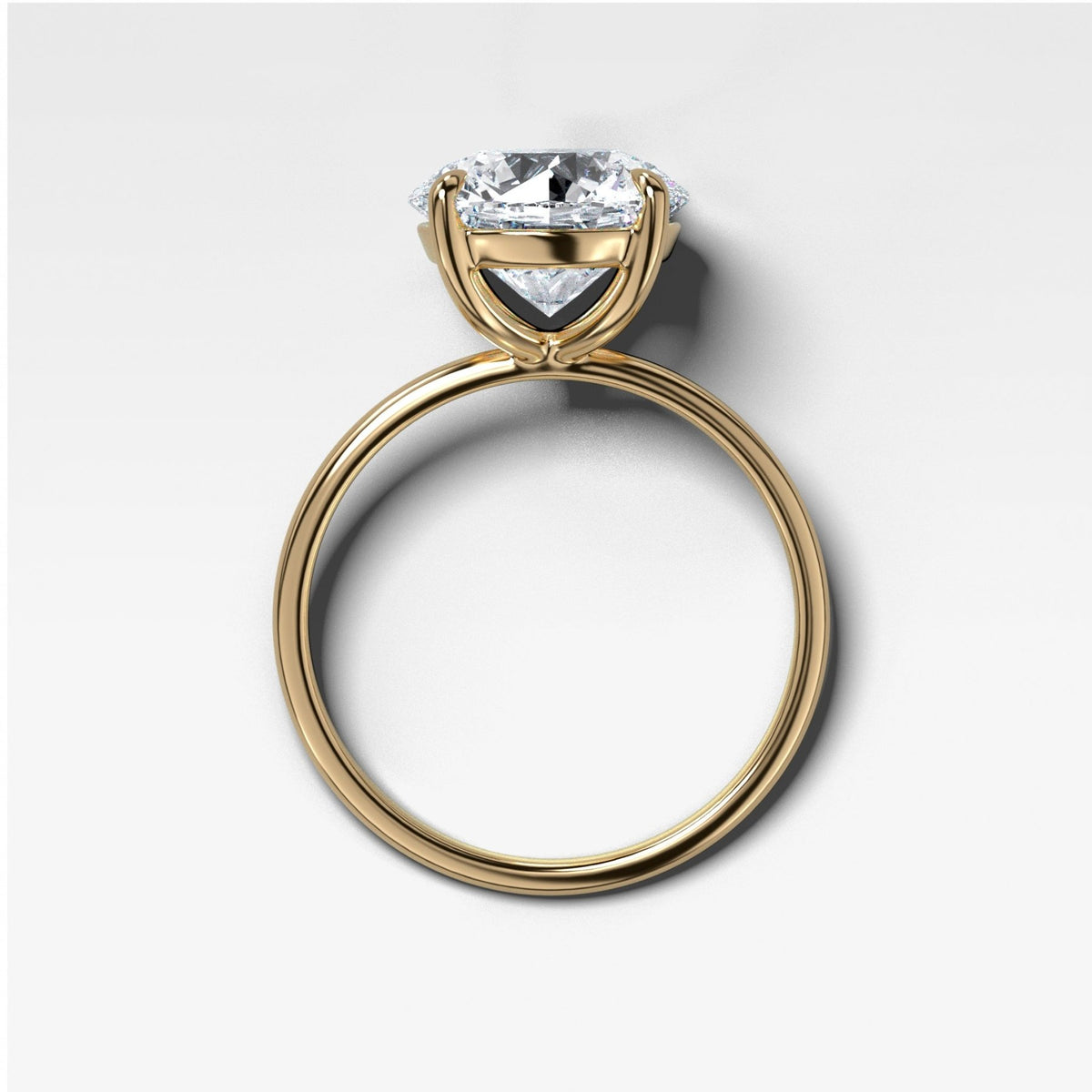 Thin + Simple Solitaire Engagement Ring With Round Brilliant Cut Diamond - GOODSTONE