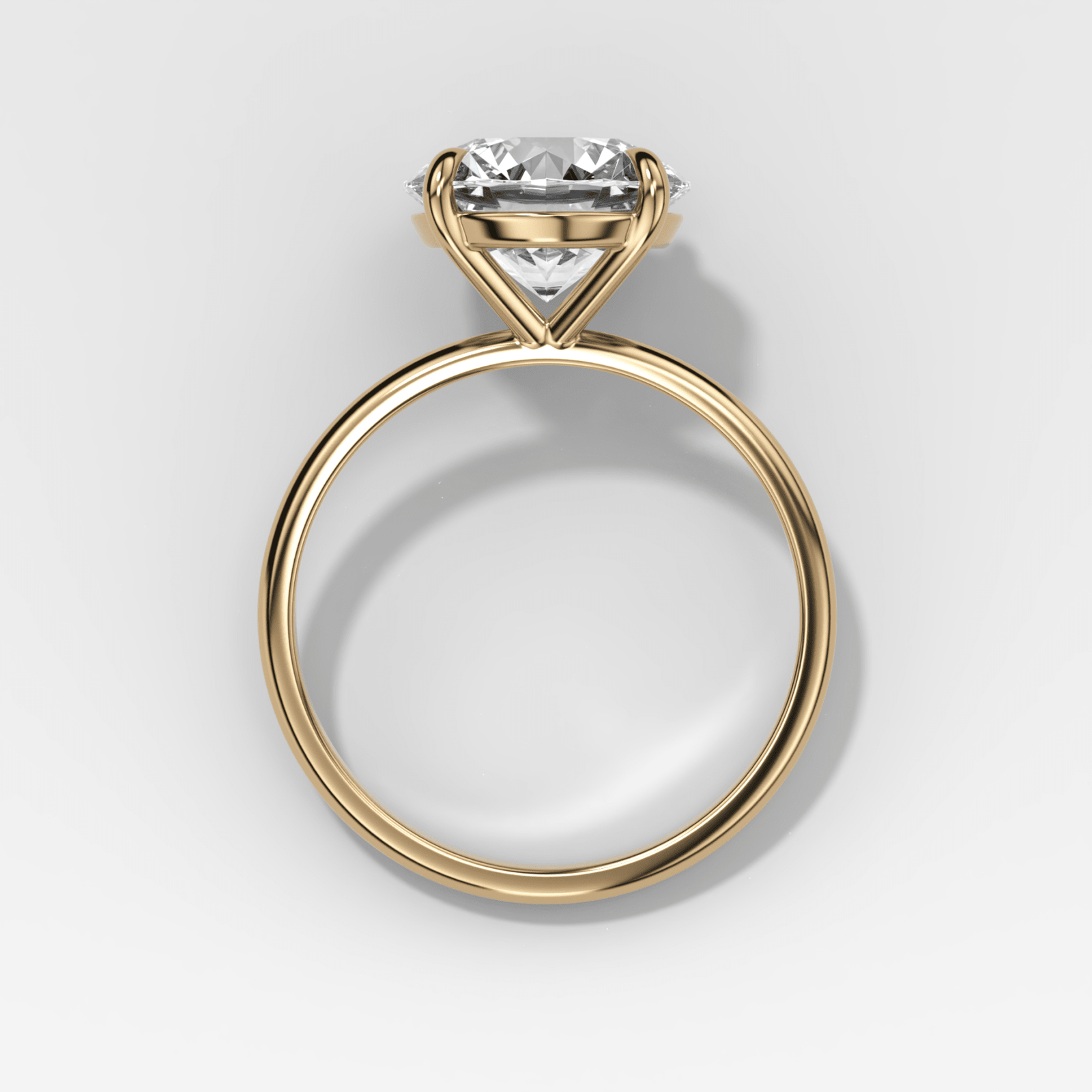 Thin + Simple Solitaire Engagement Ring With Round Brilliant Cut Diamond - GOODSTONE