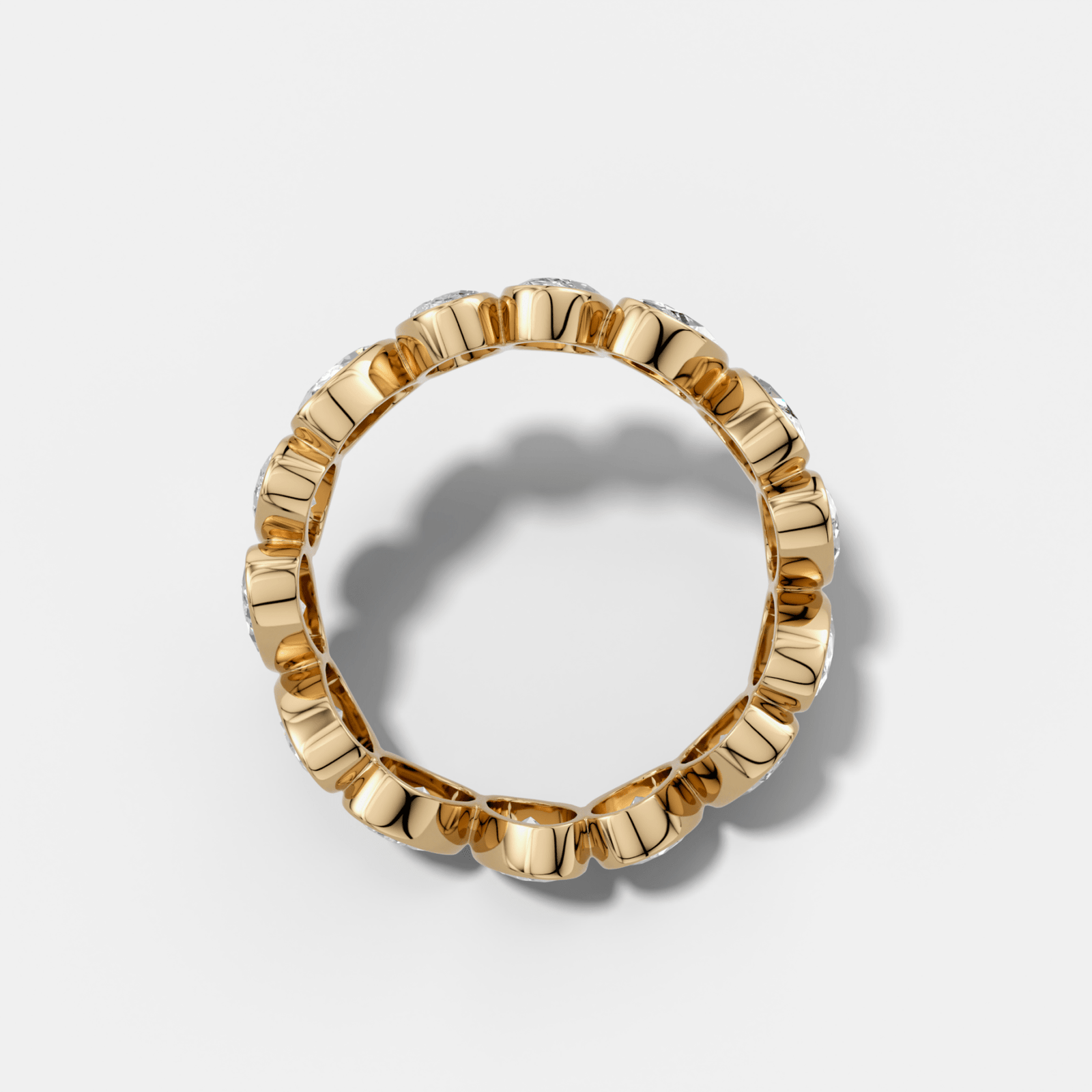 Tilted Bezel Set Eternity Band with Oval Cuts - GOODSTONE