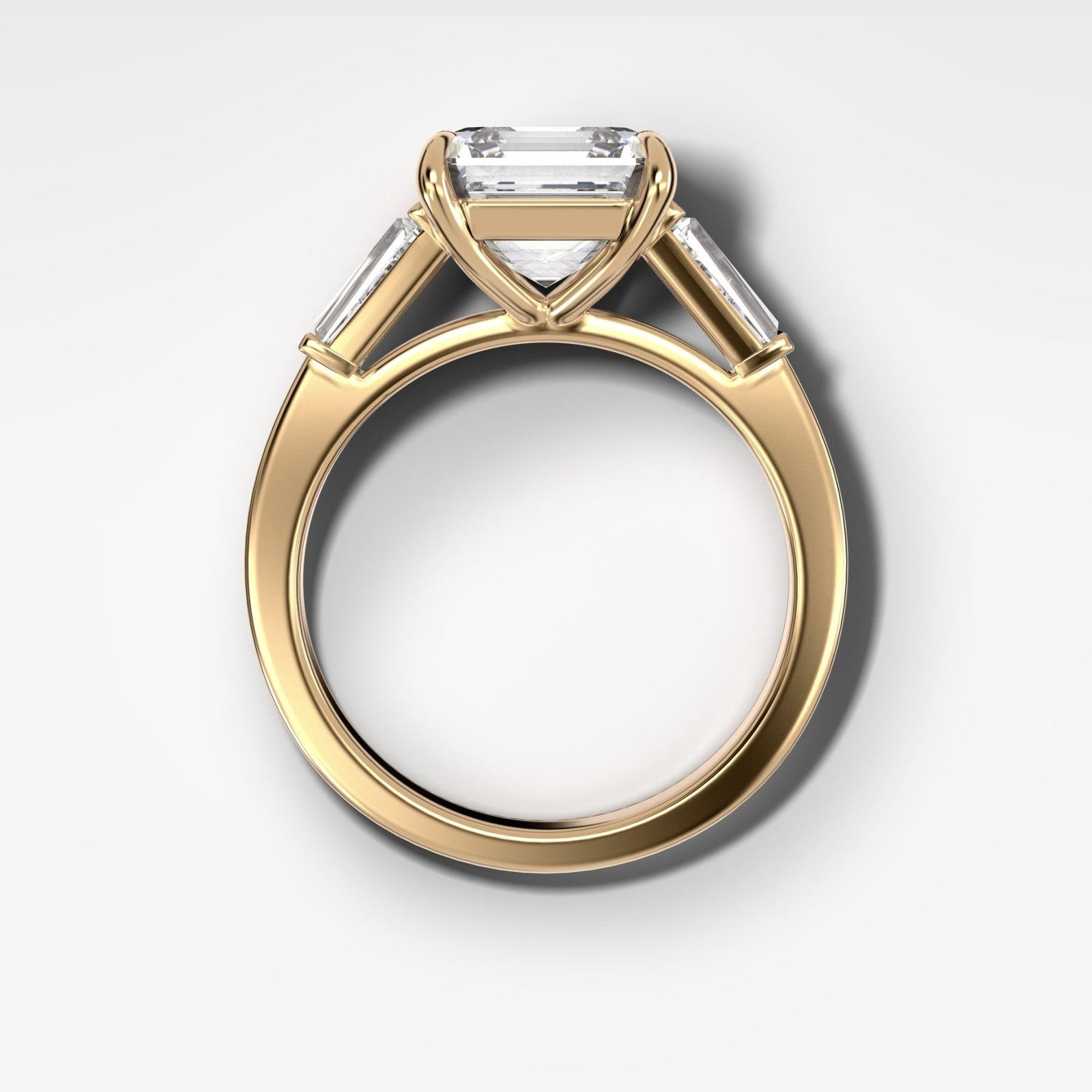 Translunar Tapered Baguette Engagement Ring With Asscher Cut Diamond - GOODSTONE