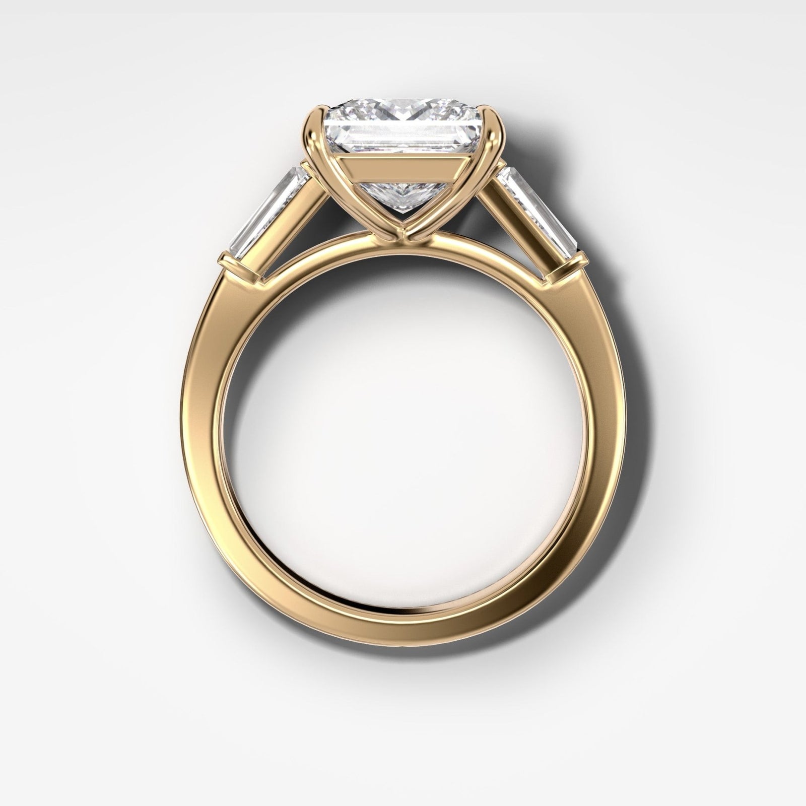 Translunar Tapered Baguette Engagement Ring With Princess Cut Diamond - GOODSTONE