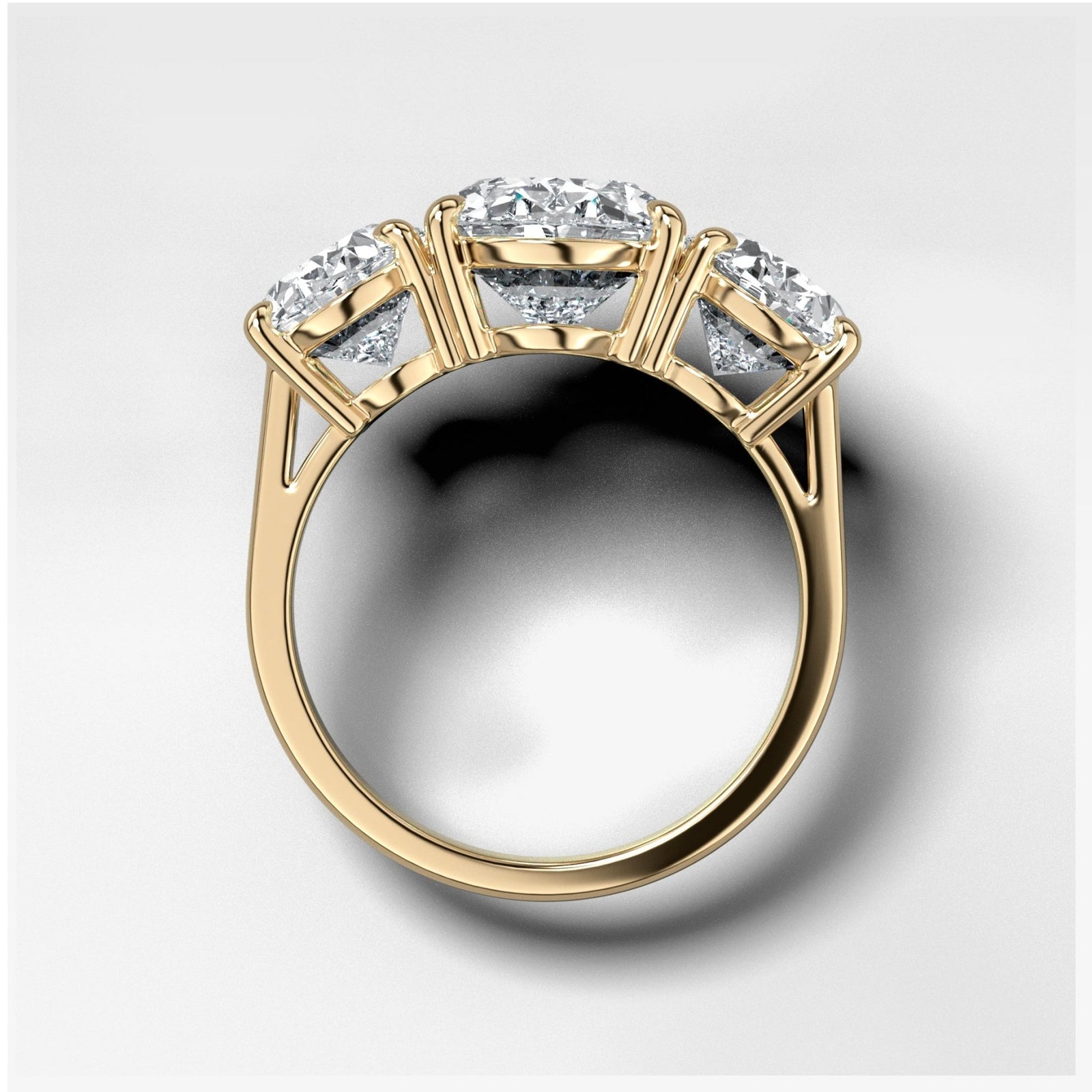 Triad Engagement Ring With Oval Cut Diamonds - GOODSTONE