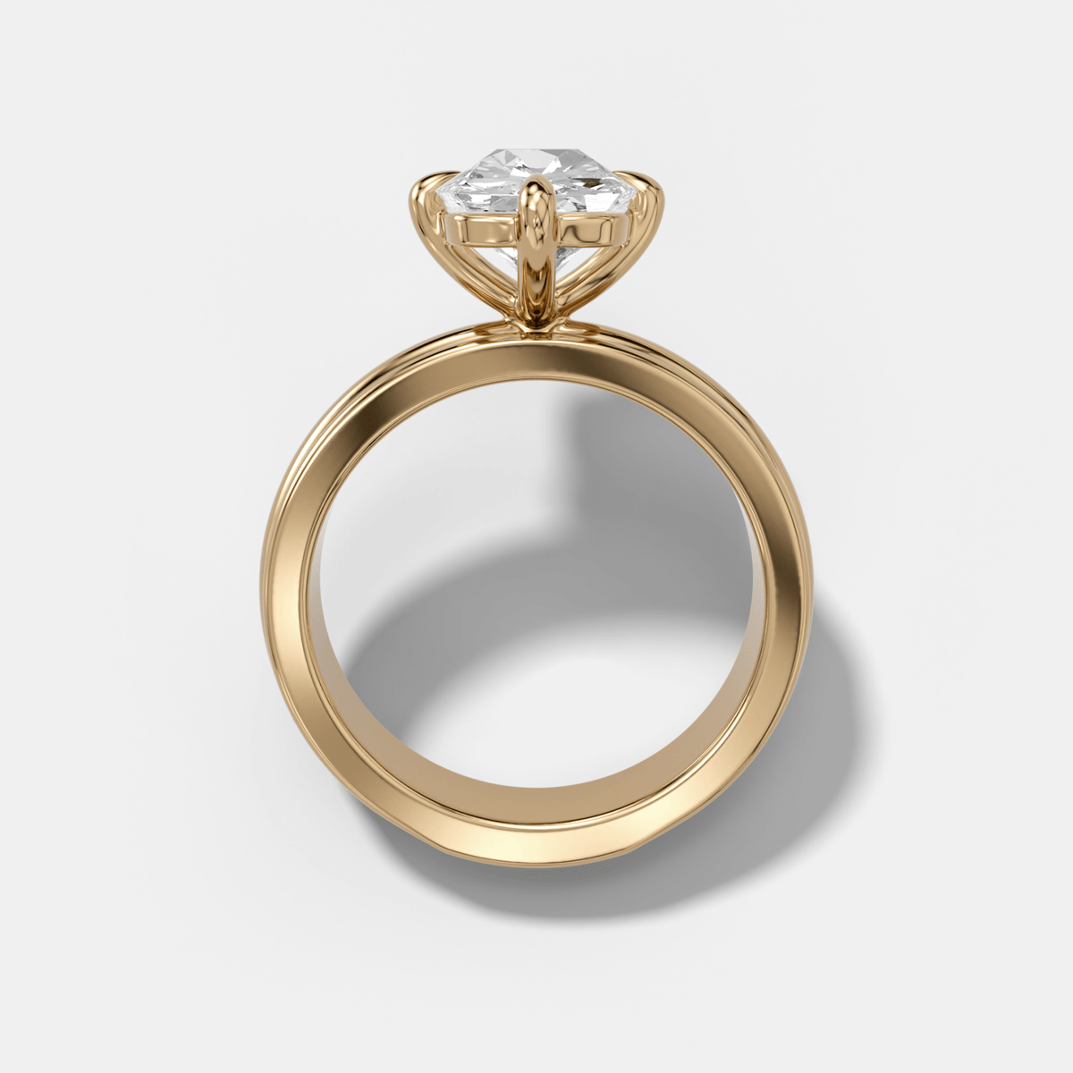 Triple Row Compass Engagement Ring with Old Mine Cut Diamond - GOODSTONE