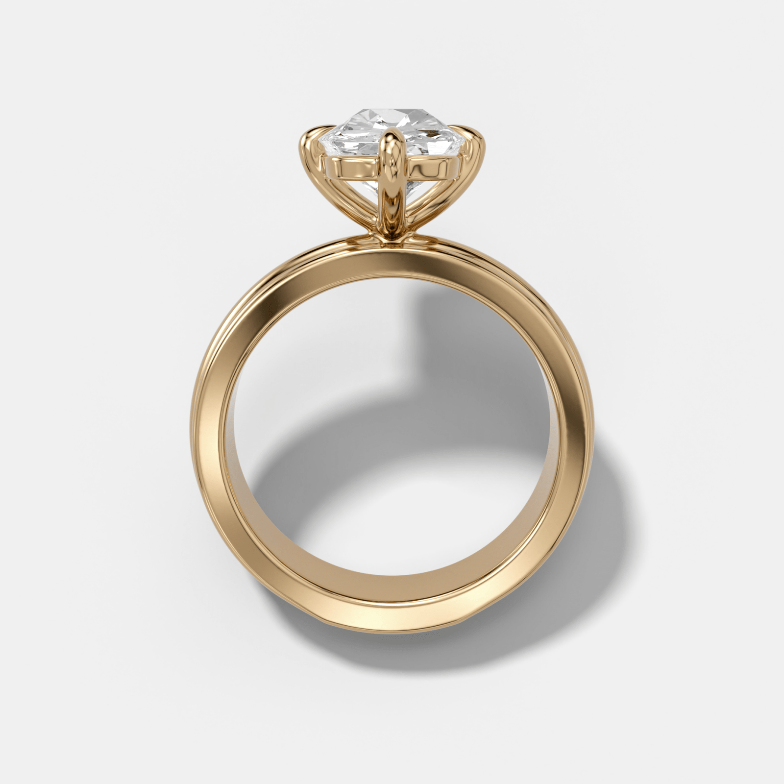 Triple Row Compass Engagement Ring with Old Mine Cut Diamond - GOODSTONE