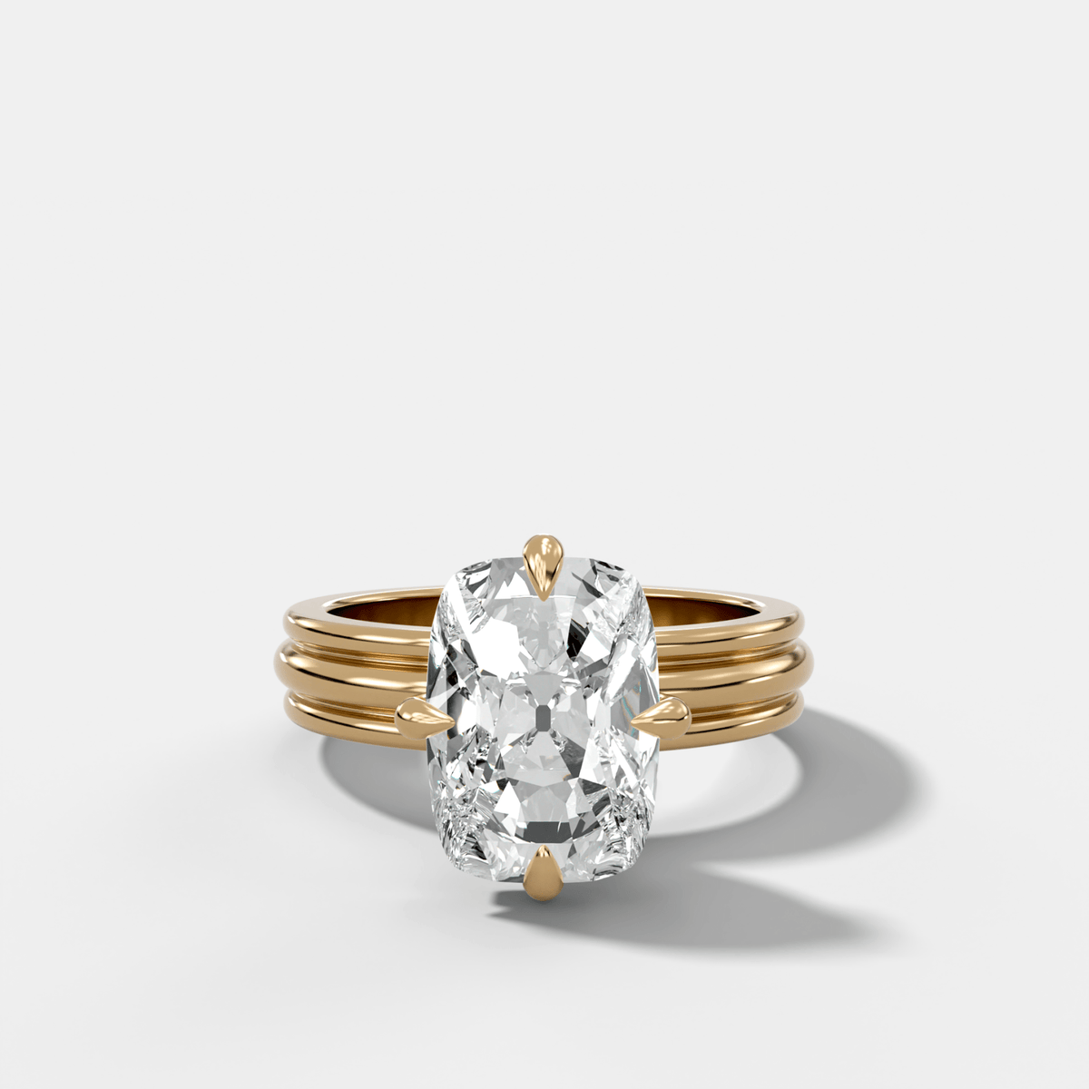 Triple Row Compass Engagement Ring with Old Mine Cut Diamond - GOODSTONE