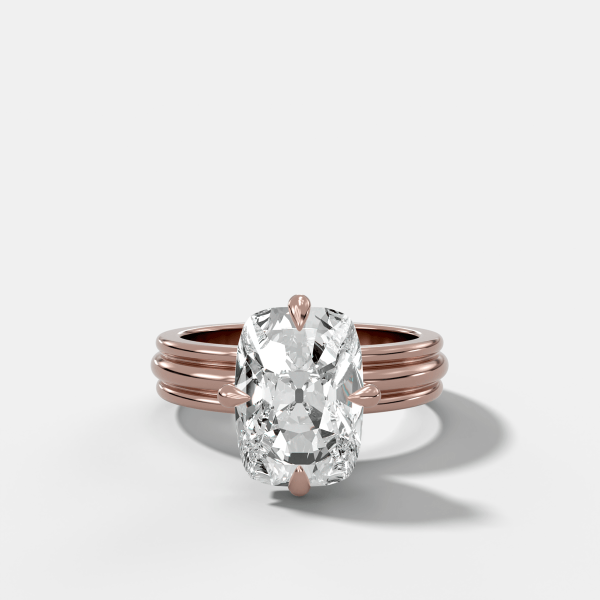 Triple Row Compass Engagement Ring with Old Mine Cut Diamond - GOODSTONE