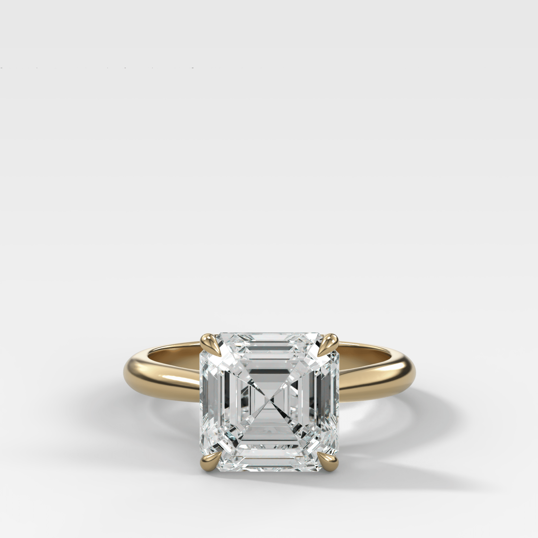 Tulip Cathedral Solitaire with Asscher Cut Diamond - GOODSTONE