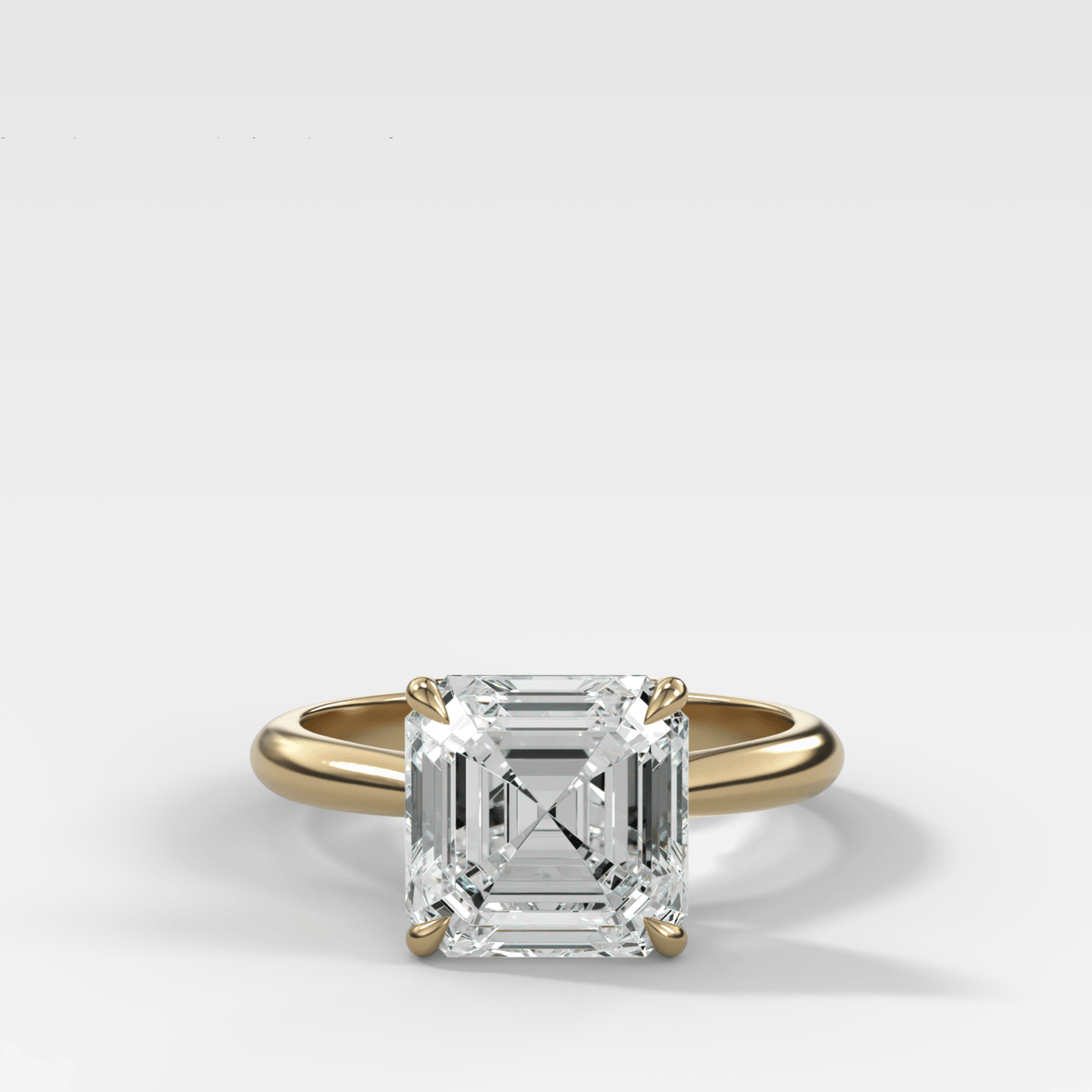 Tulip Cathedral Solitaire with Asscher Cut Diamond - GOODSTONE