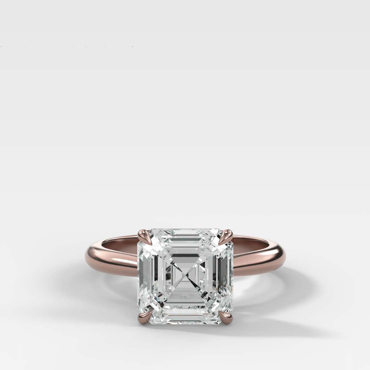 Tulip Cathedral Solitaire with Asscher Cut Diamond - GOODSTONE