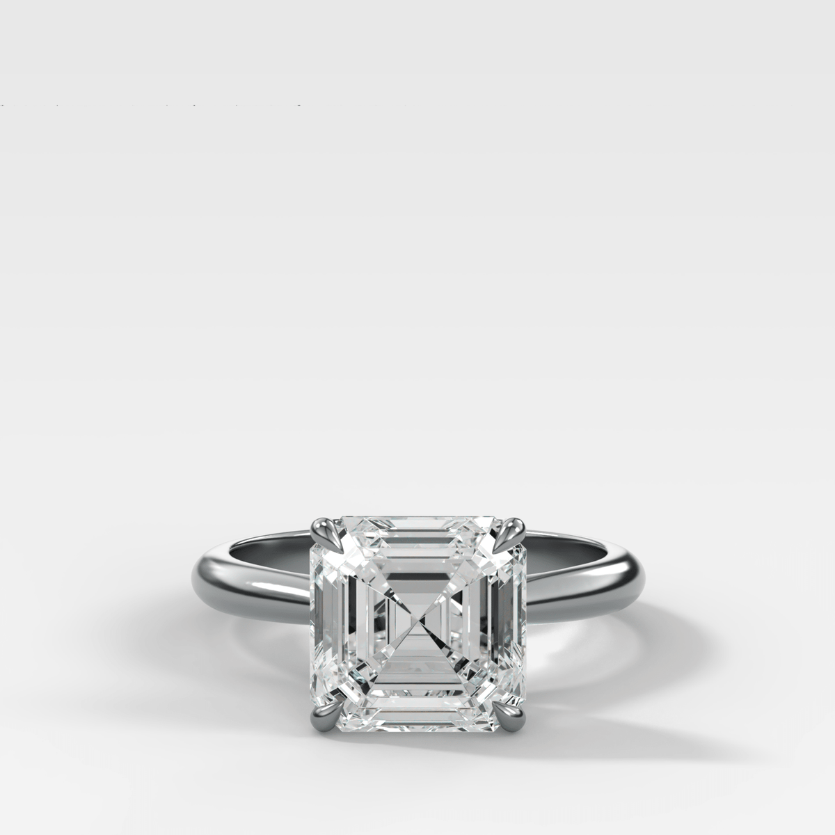 Tulip Cathedral Solitaire with Asscher Cut Diamond - GOODSTONE