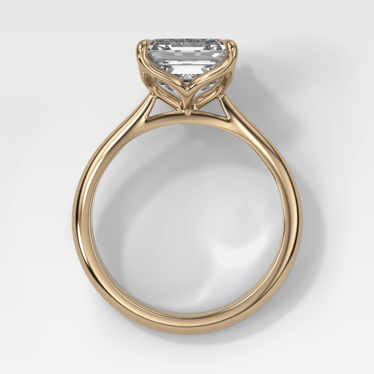 Tulip Cathedral Solitaire with Asscher Cut Diamond - GOODSTONE