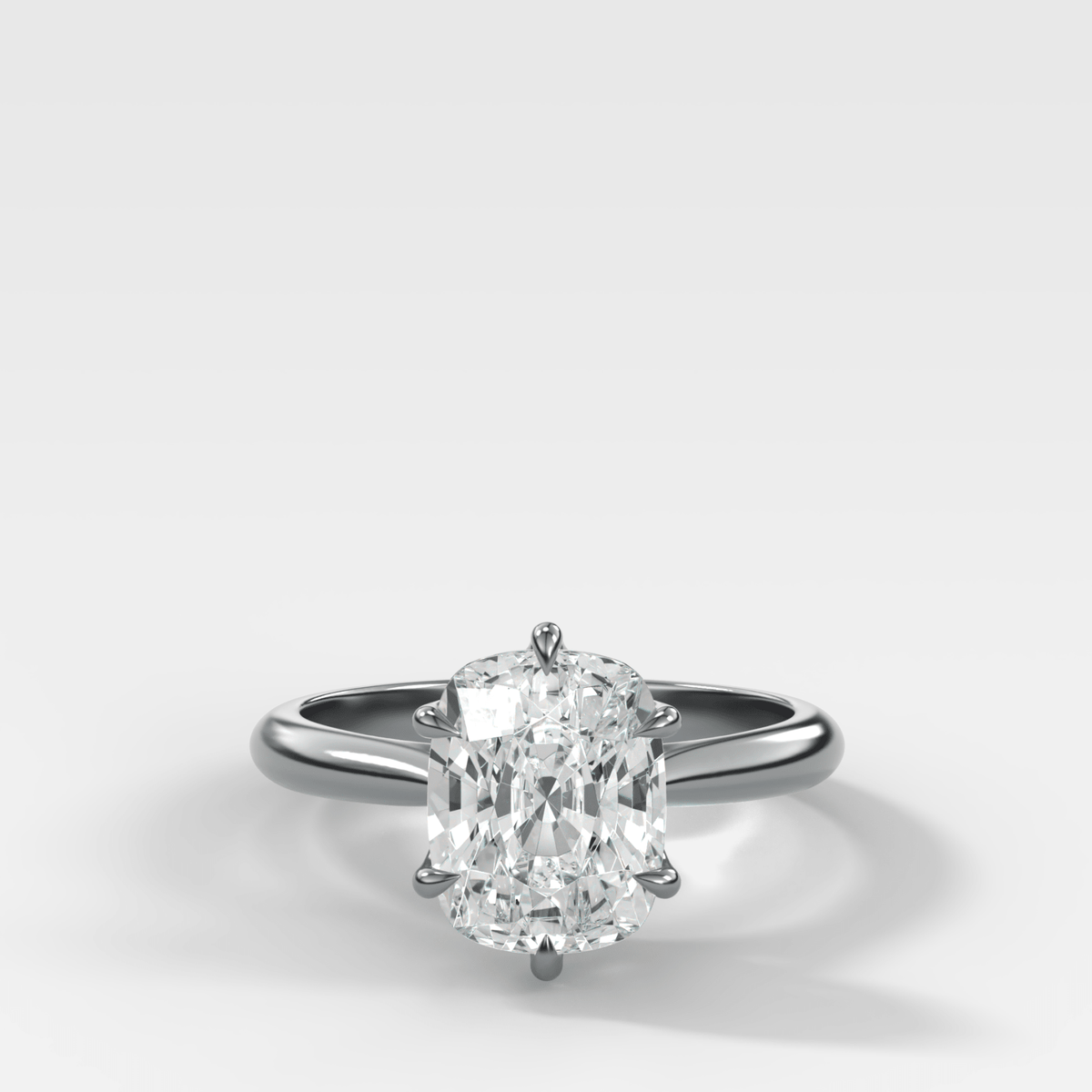Tulip Cathedral Solitaire with Elongated Cushion Cut Diamond - GOODSTONE