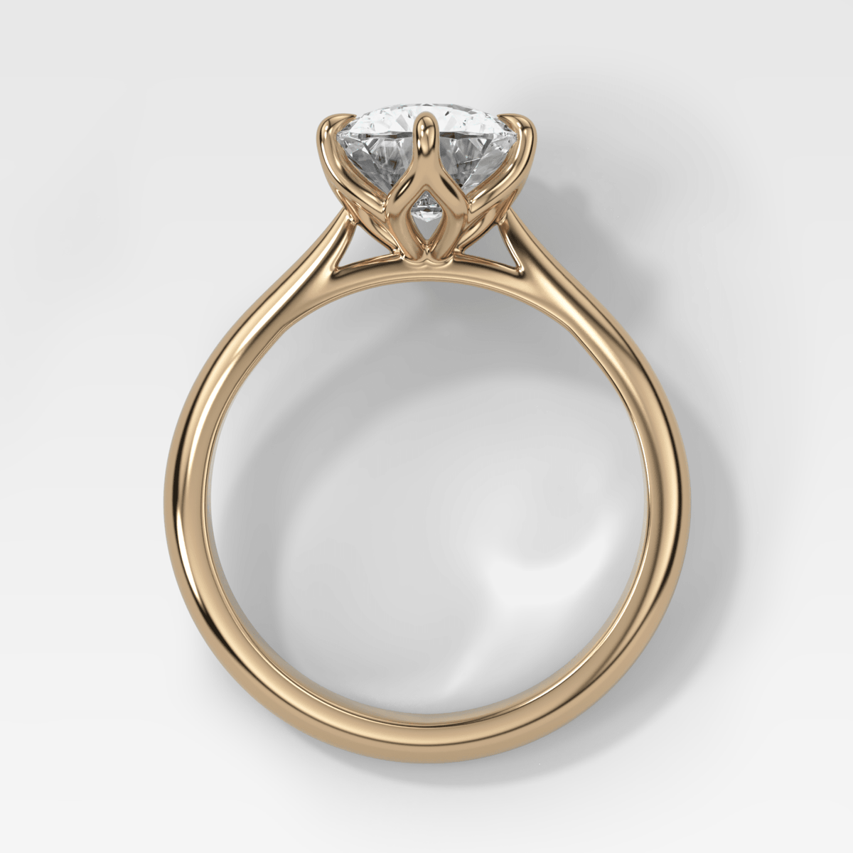 Tulip Cathedral Solitaire with Elongated Cushion Cut Diamond - GOODSTONE