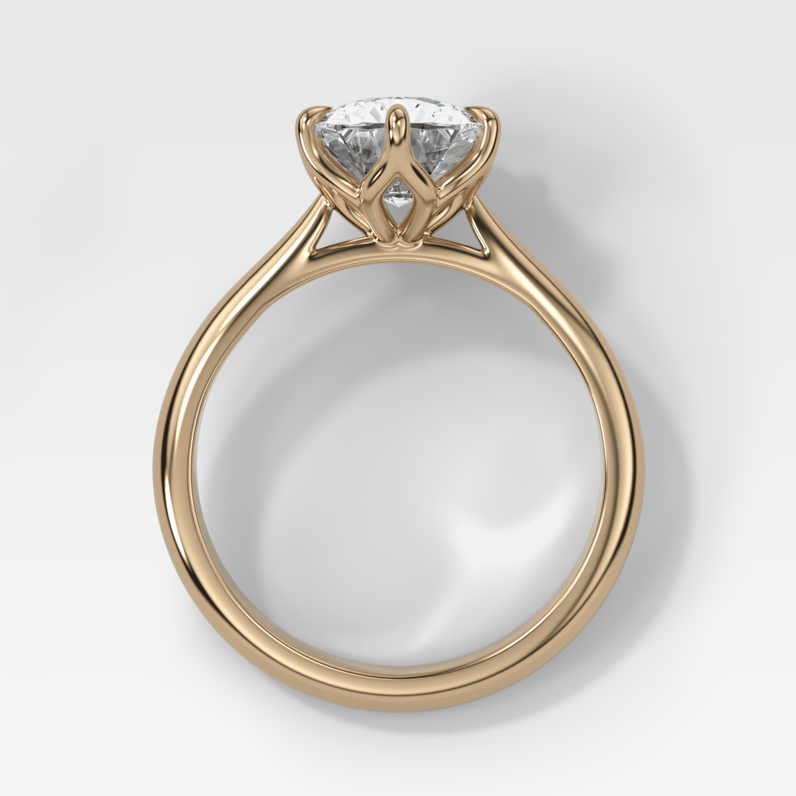Tulip Cathedral Solitaire with Elongated Cushion Cut Diamond - GOODSTONE