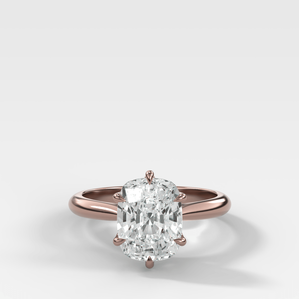 Tulip Cathedral Solitaire with Elongated Cushion Cut Diamond - GOODSTONE