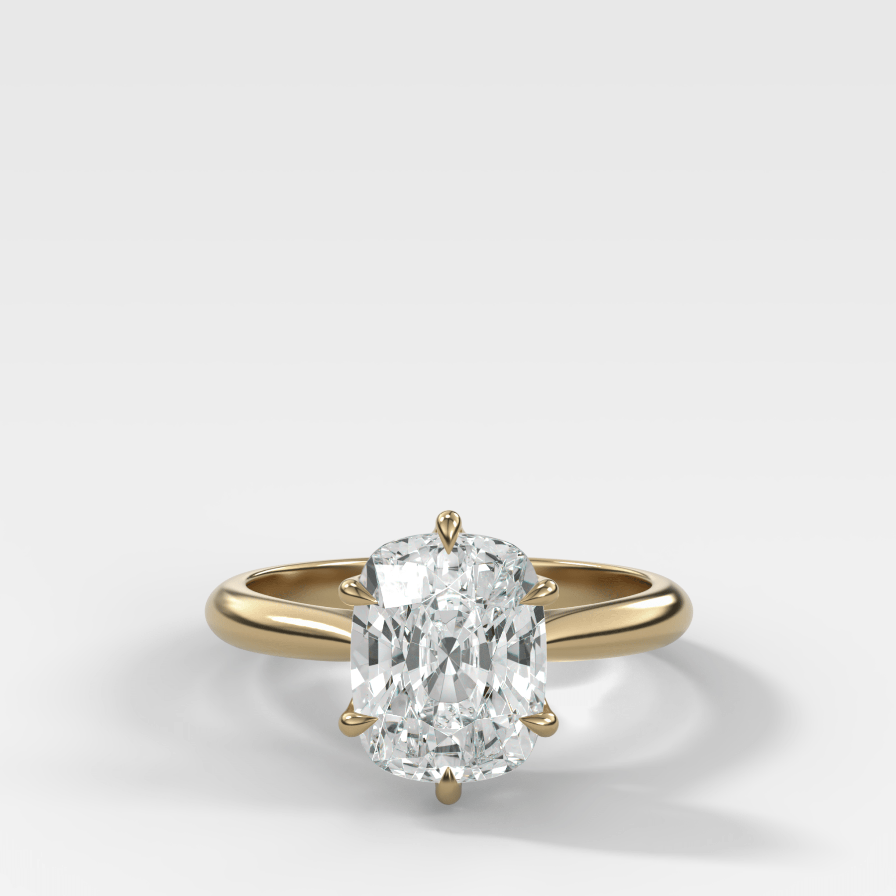 Tulip Cathedral Solitaire with Elongated Cushion Cut Diamond - GOODSTONE