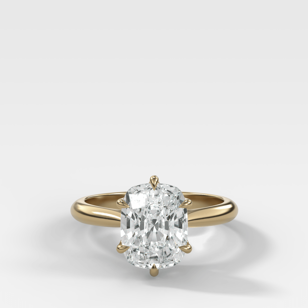 Tulip Cathedral Solitaire with Elongated Cushion Cut Diamond - GOODSTONE