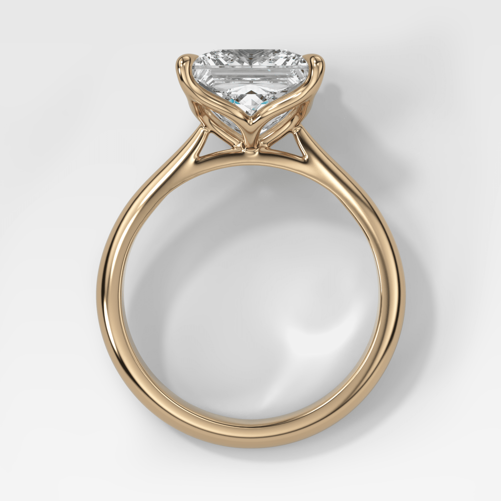 Tulip Cathedral Solitaire with Princess Cut Diamond - GOODSTONE