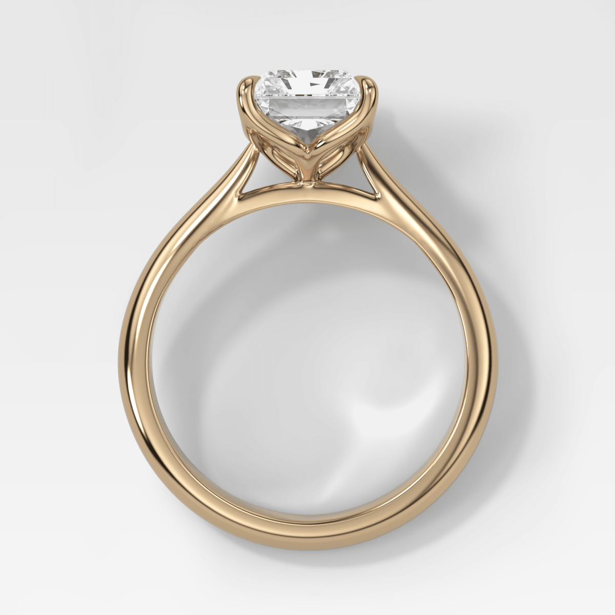 Tulip Cathedral Solitaire with Radiant Cut Diamond - GOODSTONE