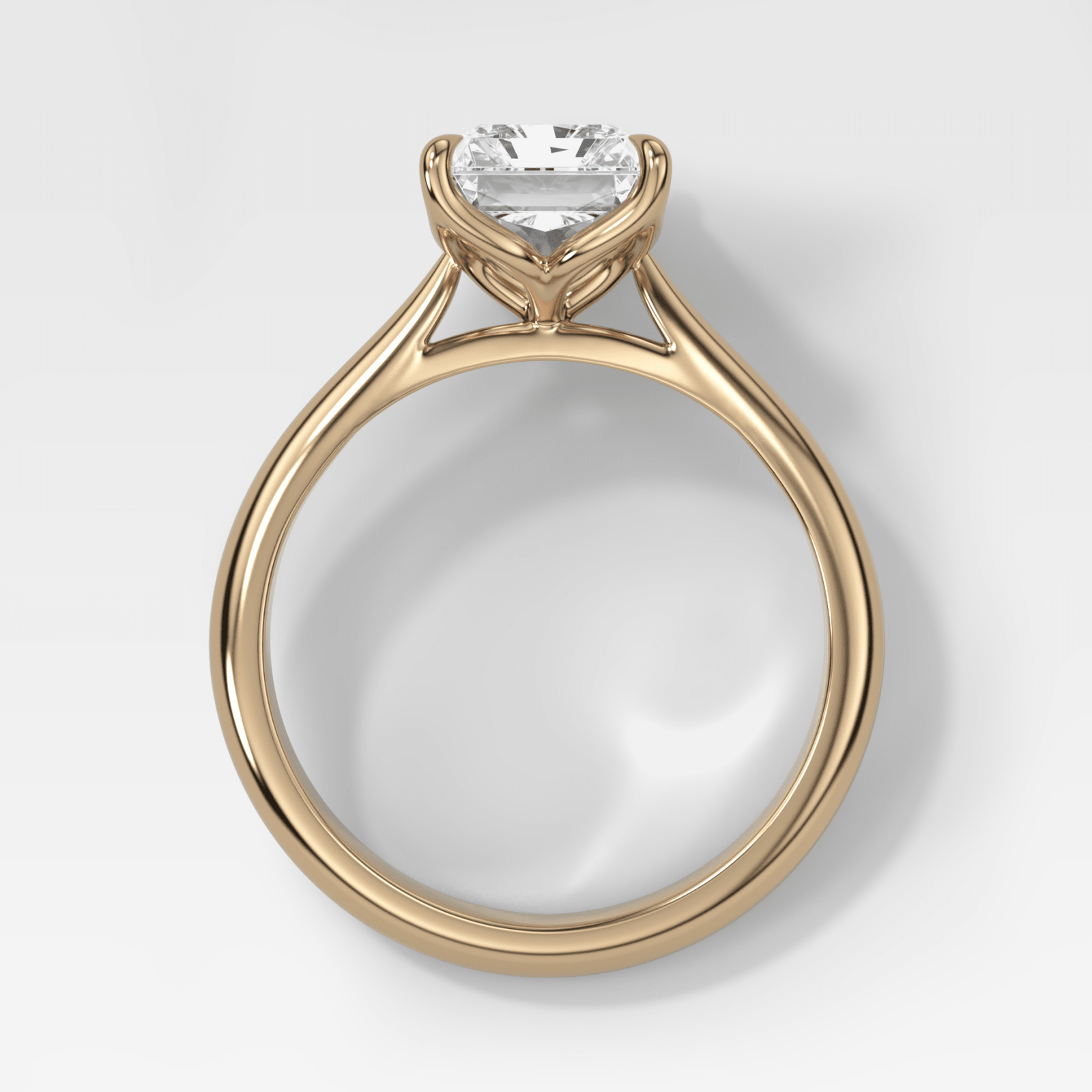 Tulip Cathedral Solitaire with Radiant Cut Diamond - GOODSTONE