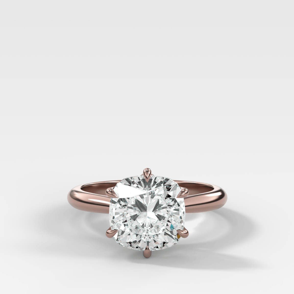 Tulip Cathedral Solitaire with Square Cushion Cut Diamond - GOODSTONE