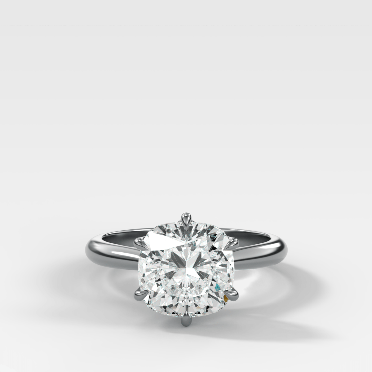 Tulip Cathedral Solitaire with Square Cushion Cut Diamond - GOODSTONE