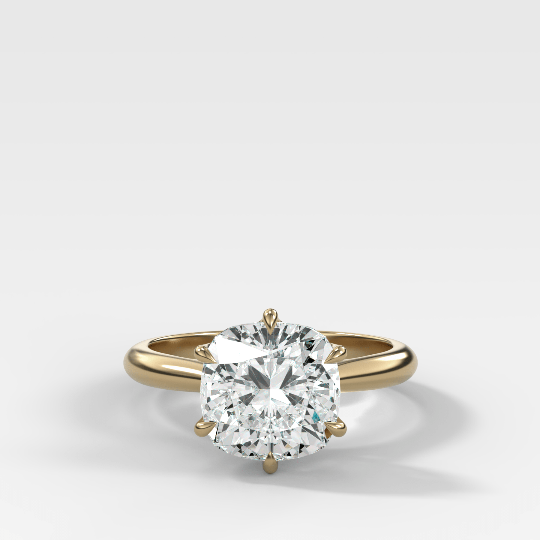 Tulip Cathedral Solitaire with Square Cushion Cut Diamond - GOODSTONE